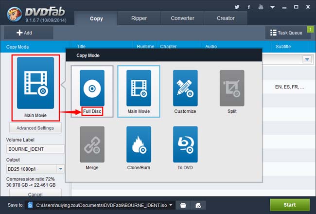 DVDFab Blu-ray Copy - Full Disc