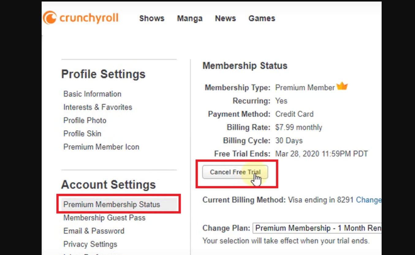 How to Cancel a Crunchyroll Membership or Free Account