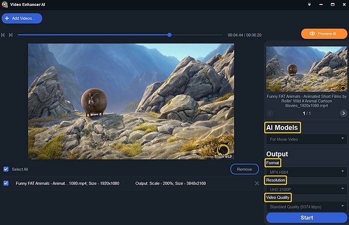 4K Upscaling Upscale 1080p to 4K with AI 4K Upscaler