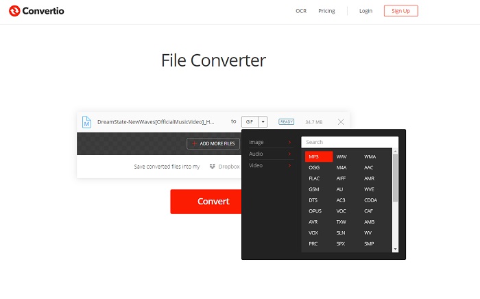 Convert audio files to MP3 format
