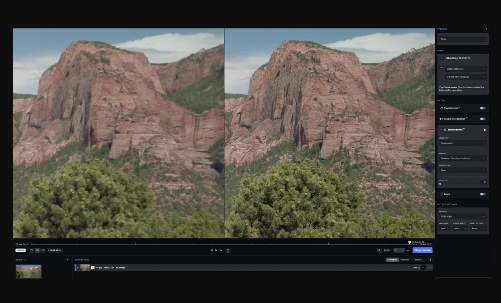 deinterlace video: topaz