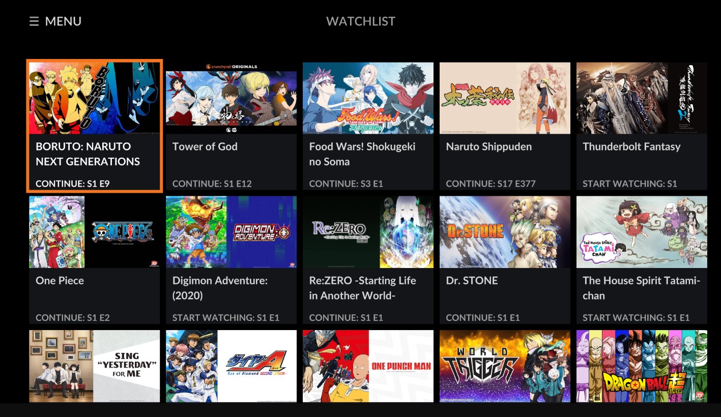 Crunchyroll, Aplicações de download da Nintendo Switch, Jogos