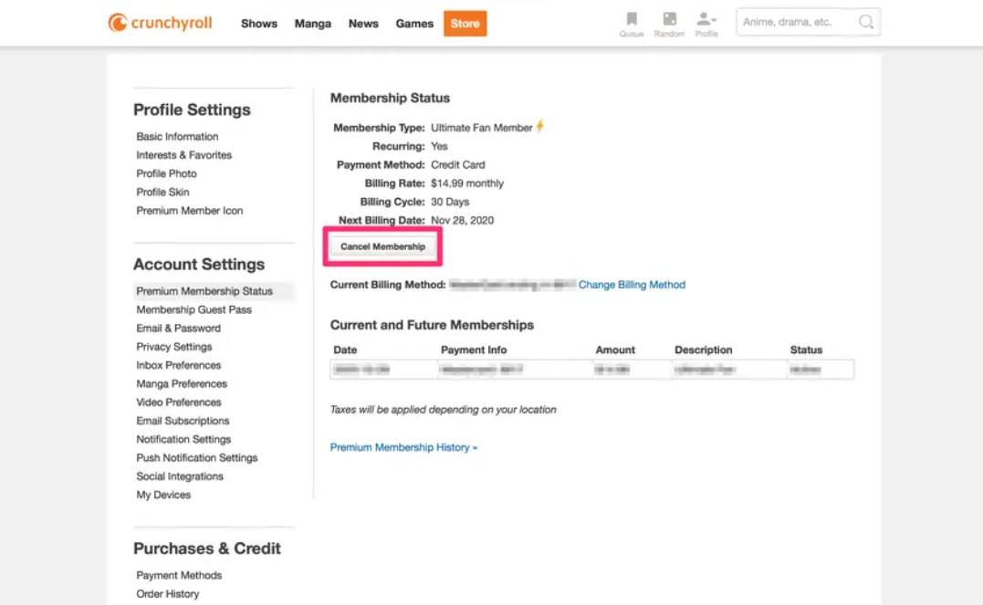 How to Cancel a Crunchyroll Membership or Free Account
