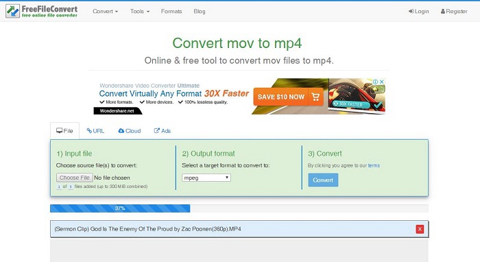 free mov to mp4 online converter