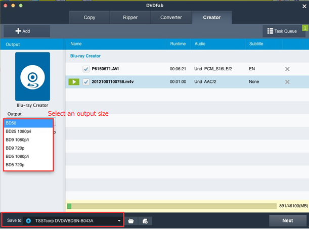 how to make your own blu ray disc on mac bluray size